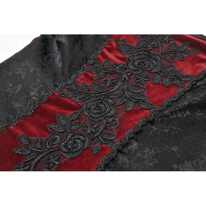 Darkinlove Women's Gothic Off-the-shoulder Contrast Color Lace Top