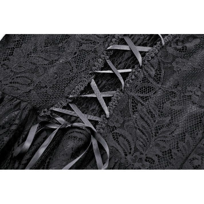 Darkinlove Women's Gothic Off-the-Shoulder High/Low Lace Evening Dress