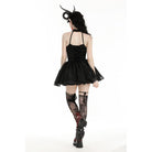 Darkinlove Women's Gothic Off-the-shoulder Mesh Splice Halloween Dress