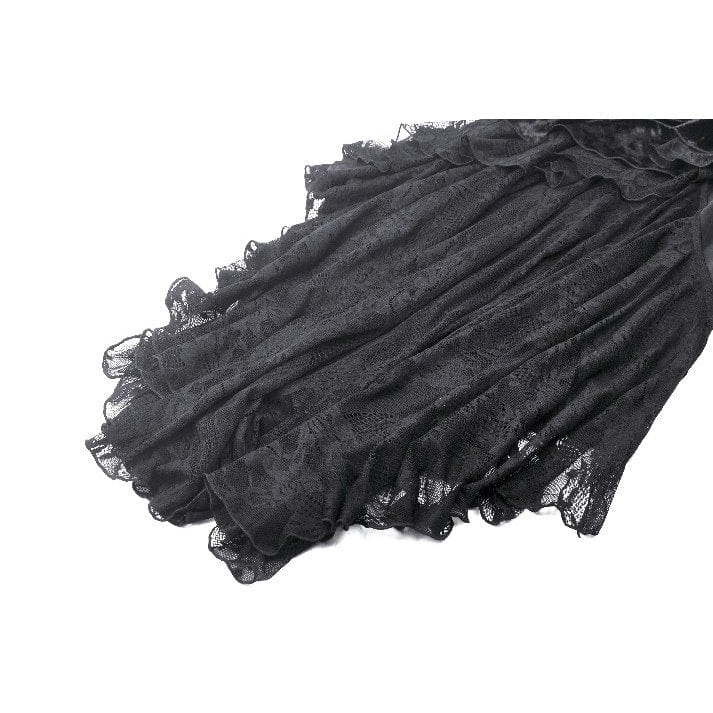 Darkinlove Women's Gothic Off-the-Shoulder Ruffled Fishtailed Gown Dress