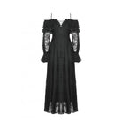 Darkinlove Women's Gothic Off-the-Shoulder Ruffled Lace Splice Prom Dress