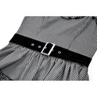 Darkinlove Women's Gothic Pinstripe Multilayer Falbala Slip Dress