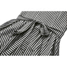 Darkinlove Women's Gothic Pinstripes Ruffles Lace Hem Dress