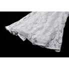 Darkinlove Women's Gothic Pleated Lace Slip Dress White Wedding Dress