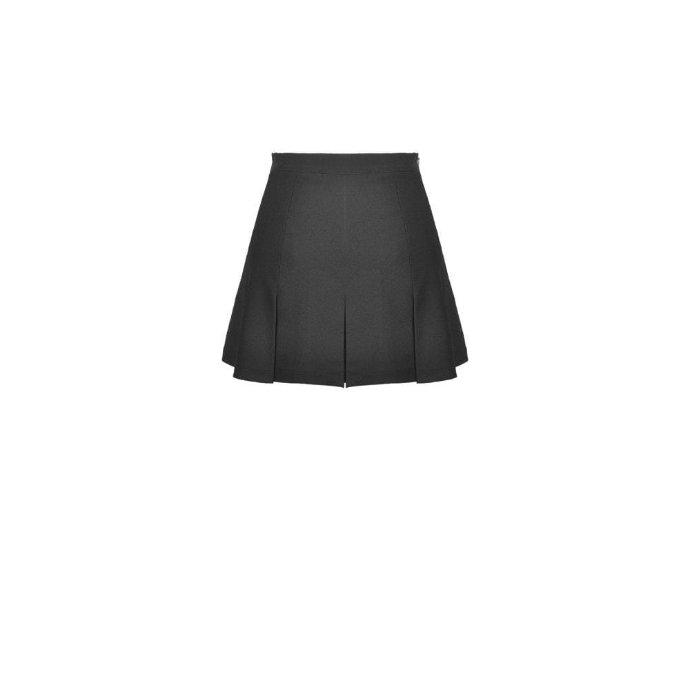 Darkinlove Women's Gothic Pleated Skirts With Belt