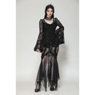 Darkinlove Women's Gothic Plunging Flared Sleeved Lace Shirt
