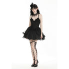 Darkinlove Women's Gothic Plunging Layered Party Slip Dress
