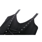 Darkinlove Women's Gothic Plunging Spider Mesh Splice Witch Slip Dress