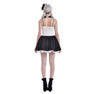 Darkinlove Women's Gothic Polka Dot Lace-up Flared Slip Dress
