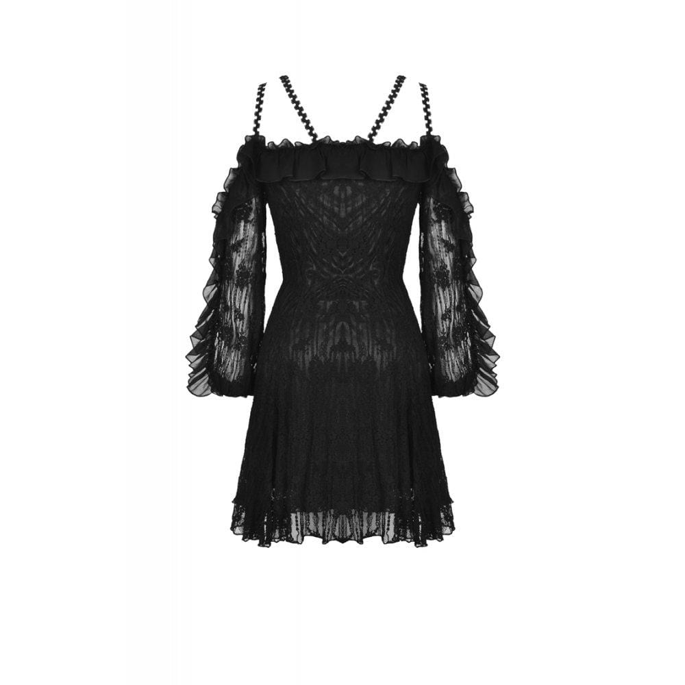 Darkinlove Women's Gothic princess off shoulder sexy lace dress