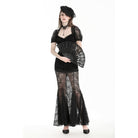 Darkinlove Women's Gothic Puff Sleeved Fishtailed Prom Dress