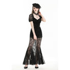 Darkinlove Women's Gothic Puff Sleeved Fishtailed Prom Dress