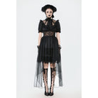 Darkinlove Women's Gothic Puff Sleeved High/low Multilayer Chiffon Dress