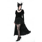 Darkinlove Women's Gothic Puff Sleeved High-low Velvet Dress