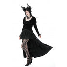 Darkinlove Women's Gothic Puff Sleeved High-low Velvet Dress
