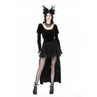 Darkinlove Women's Gothic Puff Sleeved High-low Velvet Dress