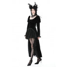 Darkinlove Women's Gothic Puff Sleeved High-low Velvet Dress