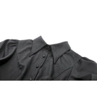 Darkinlove Women's Gothic Puff Sleeved Short Sleeved Shirt with Lace Tie