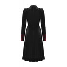 Darkinlove Women's Gothic Puff Sleeved Stand Collar Velvet Dress