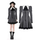 Darkinlove Women's Gothic Puff Sleeved Striped Dress