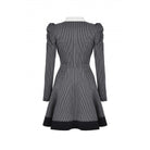 Darkinlove Women's Gothic Puff Sleeved Striped Dress