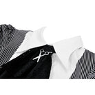 Darkinlove Women's Gothic Puff Sleeved Striped Dress