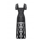 Darkinlove Women's Gothic Puff Sleeved Two-piece Lace Maxi Dress