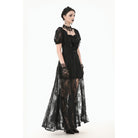 Darkinlove Women's Gothic Puff Sleeved Two-piece Lace Maxi Dress