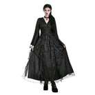 Darkinlove Women's Gothic Retro Ruffle Layered Lace Mesh Maxi Skirt