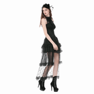 Darkinlove Women's Gothic Rose Ruched Halter Top