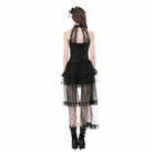Darkinlove Women's Gothic Rose Ruched Halter Top