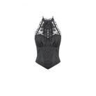 Darkinlove Women's Gothic Rose Ruched Halter Top