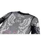Darkinlove Women's Gothic Rose Skull Printed Mesh Sheer Long Sleeve Top