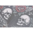 Darkinlove Women's Gothic Rose Skull Printed Mesh Sheer Long Sleeve Top