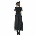 Darkinlove Women's Gothic Rose Tassels Layered Maxi Skirt