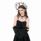 Darkinlove Women's Gothic Rose Velvet Splice Lace Flared Arm Sleeves