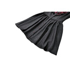 Darkinlove Women's Gothic Ruffle Cutout Heart Mock Neck Long Sleeved Short Dress