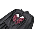 Darkinlove Women's Gothic Ruffle Cutout Heart Mock Neck Long Sleeved Short Dress