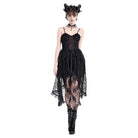 Darkinlove Women's Gothic Ruffle High/Low Hem Slip Dress