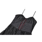 Darkinlove Women's Gothic Ruffle High/Low Hem Slip Dress