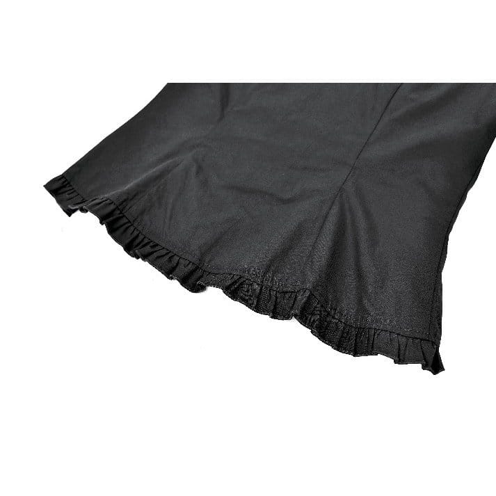Darkinlove Women's Gothic Ruffle Peter Pan Collar Puff Short Sleeve Blouse