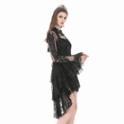 Darkinlove Women's Gothic Ruffled High Neck Flare Sleeve Mesh Cape