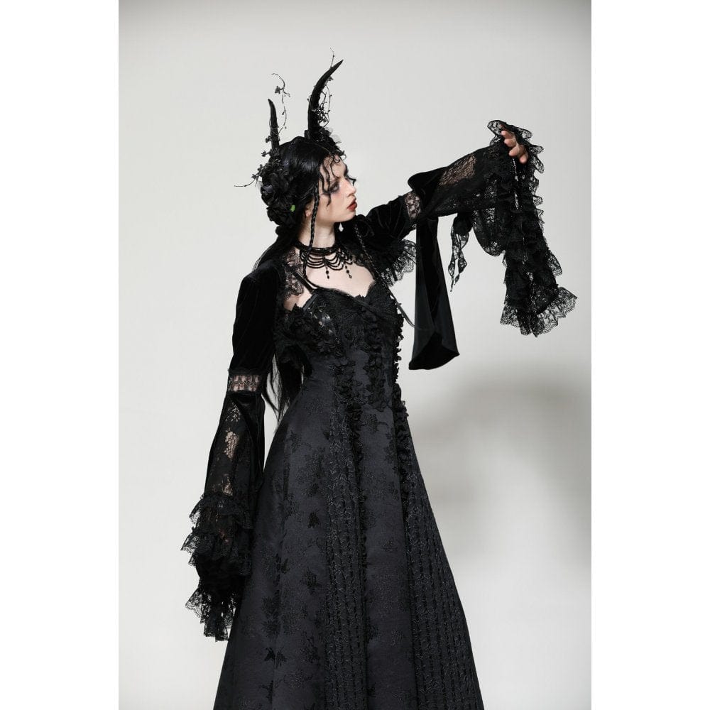 Darkinlove Women's Gothic Ruffled Lace Cape