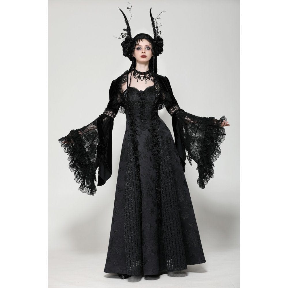 Darkinlove Women's Gothic Ruffled Lace Cape