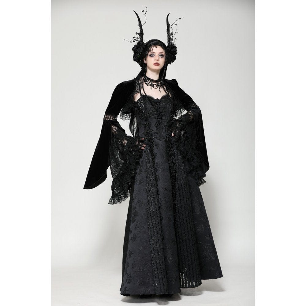 Darkinlove Women's Gothic Ruffled Lace Cape