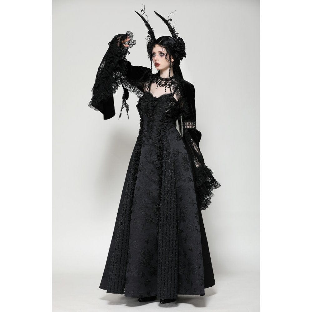 Darkinlove Women's Gothic Ruffled Lace Cape