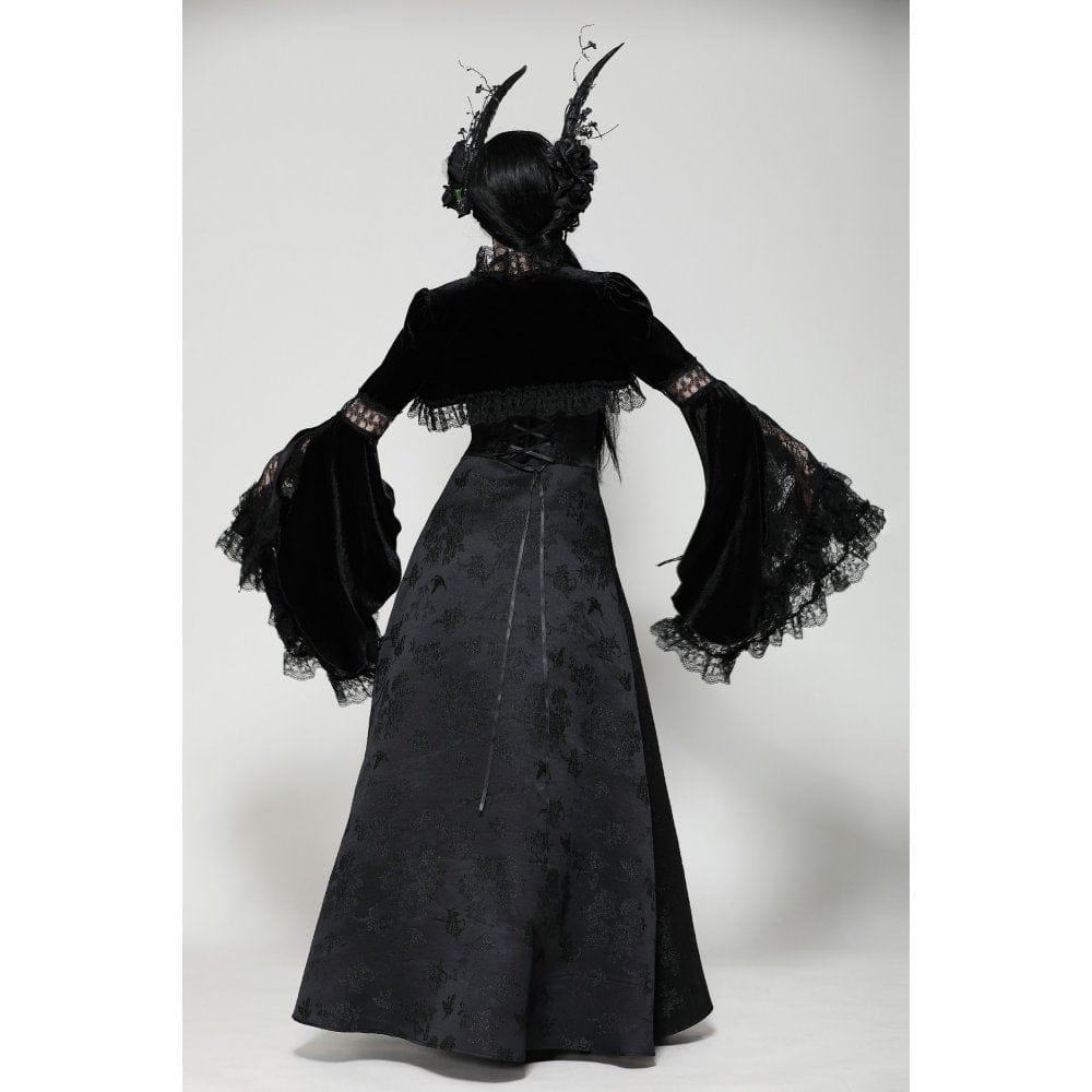 Darkinlove Women's Gothic Ruffled Lace Cape