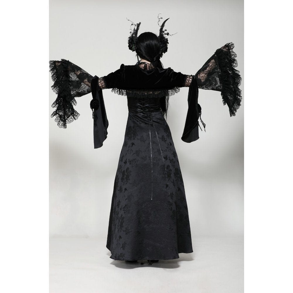 Darkinlove Women's Gothic Ruffled Lace Cape