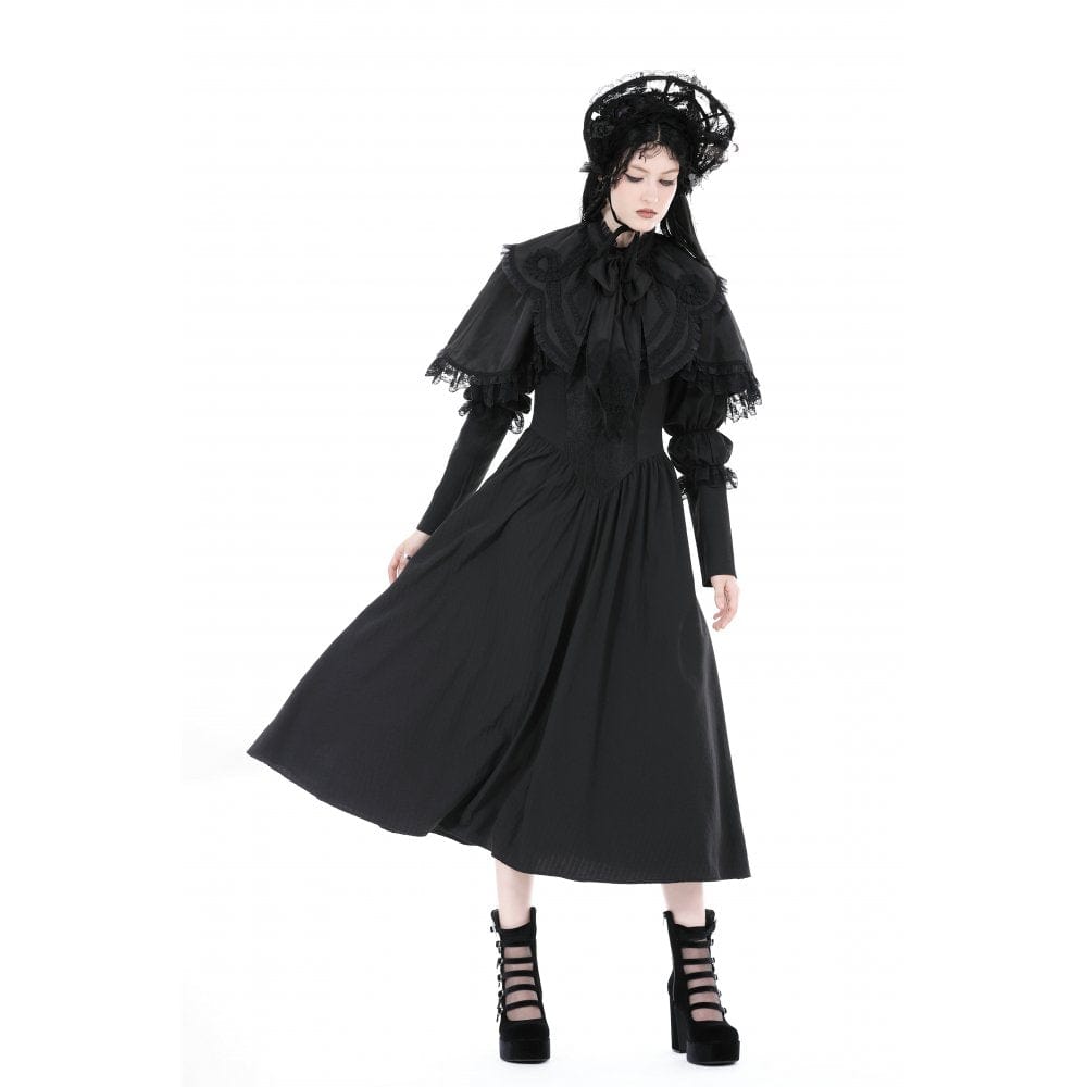 Darkinlove Women's Gothic Ruffled Lace Splice Cape