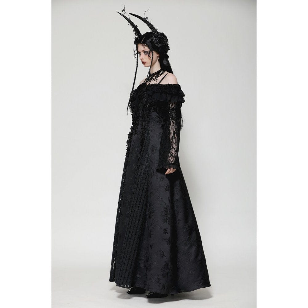 Darkinlove Women's Gothic Ruffled Lace Strap Cape